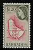 Barbados 1953-61 Map of Barbados $1.20 (wmk Script CA) unmounted mint SG 300