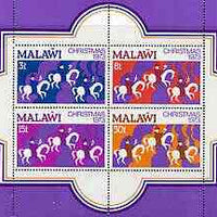Malawi 1973 Christmas perf m/sheet containing set of 4 unmounted mint, SG MS449
