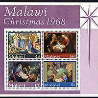 Malawi 1968 Christmas (Paintings) perf m/sheet containing set of 4 unmounted mint, SG MS309