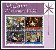 Malawi 1968 Christmas (Paintings) perf m/sheet containing set of 4 unmounted mint, SG MS309