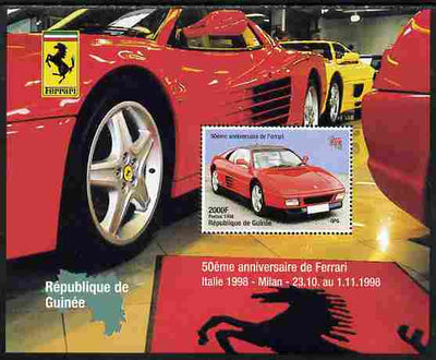 Guinea - Conakry 1998 Ferrari perf s/sheet with Italia 98,imprint unmounted mint. Note this item is privately produced and is offered purely on its thematic appeal