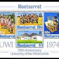 Montserrat 1974 University of the West Indies perf m/sheet unmounted mint, SG 324-27