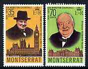 Montserrat 1974 Birth Centenary of Sir Winston Churchill perf set of 2 unmounted mint, SG 340-41