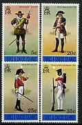 Turks & Caicos Islands 1975 Military Uniforms perf set of 4 unmounted mint, SG 433-36