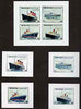 Yemen - Republic 1980 (?) Ships Old & New imperf set of 8 plus two s/sheets each on Cromalin paper mounted in special folder by the printers, Ueberreuter, as SG 610-16