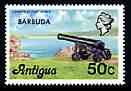 Barbuda 1977 Cannon at Fort James 50c (from opt'd def set) unmounted mint, SG 317*