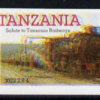 Tanzania 1985 Railways 5s (as SG 430) imperf proof single with all 4 colours misplaced (spectacular blurred effect) unmounted mint