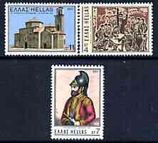 Greece 1975 Death Anniversary of Girgorios Dikeos Papaflessas (soldier) perf set of 3 unmounted mint, SG 1297-99