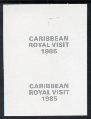 Tanzania 1985 Caribbean Royal Visit 1985 imperf proof pair of overprint in silver on gummed paper