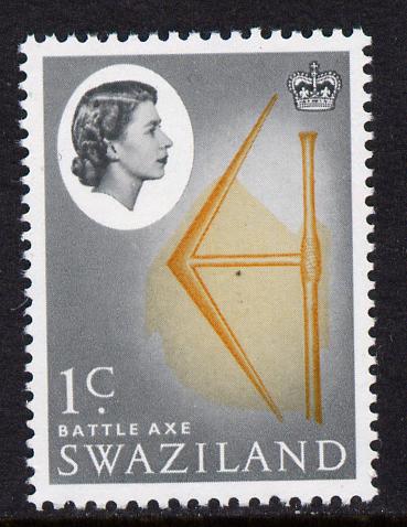 Swaziland 1962 Battle Axe (1c def ) with inverted watermark unmounted mint, SG 91w*
