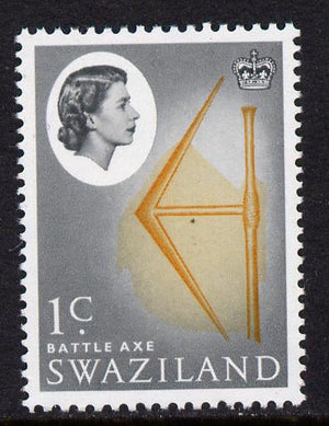 Swaziland 1962 Battle Axe (1c def ) with inverted watermark unmounted mint, SG 91w*