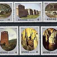 Greece 1980 Castles, Caves & Bridges perf set of 6 unmounted mint, SG 1506-11