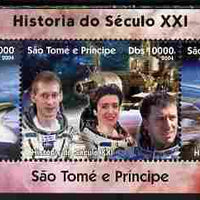 St Thomas & Prince Islands 2004 History of the 21st Century #3 perf sheetlet containing 3 values unmounted mint. Note this item is privately produced and is offered purely on its thematic appeal