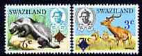 Swaziland 1975 Surch set of 2 (animals) unmounted mint, SG 230-31*
