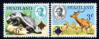 Swaziland 1975 Surch set of 2 (animals) unmounted mint, SG 230-31*
