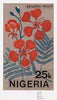 Nigeria 1987 Flowers - original hand-painted artwork for 25k value (De Lonix Regia) by unknown artist on card 5" x 8.5"