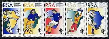 South Africa 1996 African Nations Football Championships perf strip of 5 unmounted mint, SG 898a