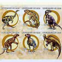 Mali 2000 Prehistoric Animals imperf sheetlet containing set of 6 unmounted mint, Mi 2564-69