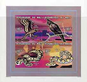 Mali 1996 Birds of Prey & Snakes imperf composite sheetlet containing set of 4 unmounted mint, Mi 1585-88