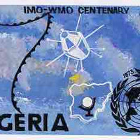 Nigeria 1973 IMO & WMO Centenary - original hand-painted artwork for 30k value (beautifully crude) by unknown artist on card 10" x 6"