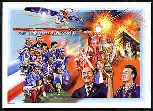 Mali 1998 Football imperf souvenir sheet (2,000f) unmounted mint, Mi BL128