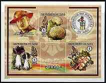 Mali 1997 Fungi imperf sheetlet containing set of 3 values (& Baden Powell Label) unmounted mint, Mi 2036, 2038 & 2045