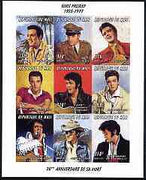 Mali 1997 Elvis Presley 20th Death Anniversary (Films) imperf sheetlet containing set of 9 unmounted mint, Mi 1789-97