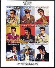 Mali 1997 Elvis Presley 20th Death Anniversary (Films) imperf sheetlet containing set of 9 unmounted mint, Mi 1789-97