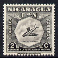 Nicaragua 1954 National Air Force Commemoration - 2c Sabre Jet F-86 unmounted mint SG 1210
