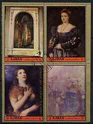 Ajman 1972 Renaissance Paintings perf set of 4 cto used, Mi 1686-89