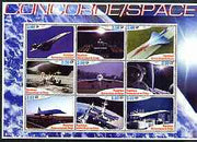 Congo 2002 Concorde & Space perf sheetlet #01 containing set of 9 values unmounted mint