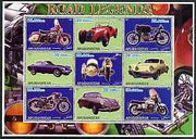 Afghanistan 2001 Road Legends perf sheetlet containing set of 9 values unmounted mint (5 Motorcycles & 4 cars)