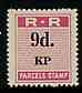 Northern Rhodesia 1951-68 Railway Parcel stamp 9d (small numeral - with serifs) overprinted KP (Kapiri M'Posho) unmounted mint*