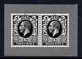 Cinderella - Great Britain 1934 3d def horiz pair illustration in black on ungummed paper by Harrison & Sons produced during mid 1950's as a sample to illustrate the quality of gravure printed stamps - documented as 'adapting exis……Details Below