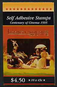 Australia 1995 Centenary of the Cinema $4.50 self-adhesive booklet opt'd for Queensland Stamp & Coin Show, pristine SG SB90a