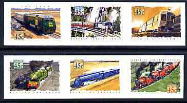 Australia 1993 Trains of Australia self-adhesive set of 6 unmounted mint, SG 1411-16