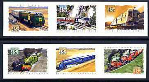 Australia 1993 Trains of Australia self-adhesive set of 6 unmounted mint, SG 1411-16
