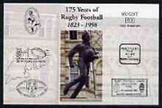 Postcard privately produced in 1998 (coloured) for the 175th Anniversary of Rugby, signed by Eddie Butler (Wales - 16 caps) unused and pristine