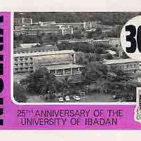 Nigeria 1973 Ibadan University - partly hand-painted original artwork for 30k value (University Complex) on card 8.5" x 5"