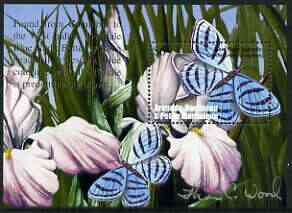 Grenada - Grenadines 2002 Flora & Fauna perf m/sheet (Blue Night Butterfly), signed by Thomas C Wood the designer, unmounted mint