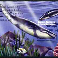 Grenada - Grenadines 2002 Flora & Fauna perf m/sheet (Blue Whale), signed by Thomas C Wood the designer, unmounted mint