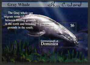 Dominica 2002 Flora & Fauna perf m/sheet (Gray Whale), signed by Thomas C Wood the designer, unmounted mint