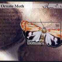 Dominica 2002 Flora & Fauna perf m/sheet (The Ornate Moth), signed by Thomas C Wood the designer, unmounted mint