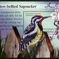 Dominica 2002 Flora & Fauna perf m/sheet (Yellow-Bellied Sapsucker), signed by Thomas C Wood the designer, unmounted mint