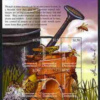 Dominica 2002 Flora & Fauna perf composite sheetlet containing 6 values (Insects), signed by Thomas C Wood the designer, unmounted mint