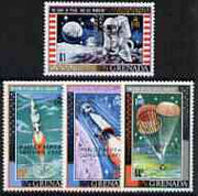 Grenada 1970 Philympia Stamp Exhibition opt on First man on the Moon set of 4 unmounted mint, SG 405-408