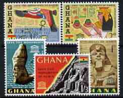 Ghana 1963,Nubian Monuments Preservation perf set of 5 unmounted mint, SG 319-23