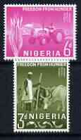 Nigeria 1963 Freedom From Hunger perf set of 2 unmounted mint, SG 129-30