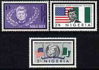 Nigeria 1964 President Kennedy Memorial Issue perf set of 3 unmounted mint, SG 147-49