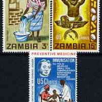 Zambia 1970 Preventative Medicine perf set of 3 unmounted mint, SG 152-54